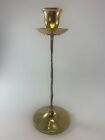 Solid Brass Candlestick Holder Joy Spell Out Round Base 8 Inches Tall
