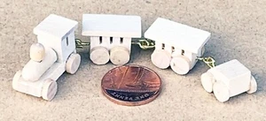 Dolls House Natural Finish Wooden 4 Piece Toy Train 1:12 Scale Nursery Tumdee - Picture 1 of 7