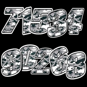 RACING START RALLY NUMBER VINYL CAMOUFLAGE GRAY STICKER MOTO GP CAR BIKE ATV - Bild 1 von 11