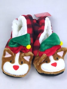 TARGET Red Paid SLIPPERS Animal CHRISTMAS Holiday, Kids S/M Shoe 5-7, NWT - Picture 1 of 8