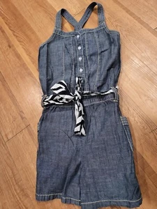 Gymboree Girls Romper with Shiny Buttons Zebra Tie Size 9 - Picture 1 of 10