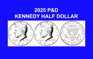 2025 P&D Kennedy Half Dollar 2 Coin Set Uncirculated US Mint - Picture 1 of 2