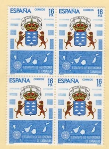 ESPAÑA 1984 EDIFIL 2737** BLOQUE DE 4 ESTATUTOS DE AUTONOMÍA DE CANARIAS - Imagen 1 de 1