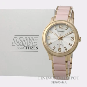 Authentic Citizen Eco-Drive Women's "Drive" Rose Gold Tone Pink Watch FE7073-54A - Picture 1 of 1