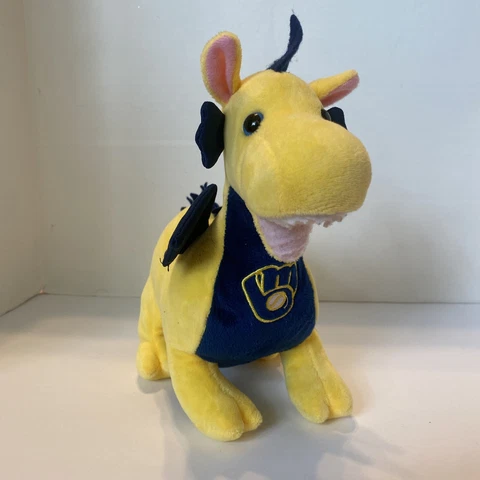 Milwaukee Brewers Forever Collectibles Plush Dragon 15x9 Gold & Blue Cover