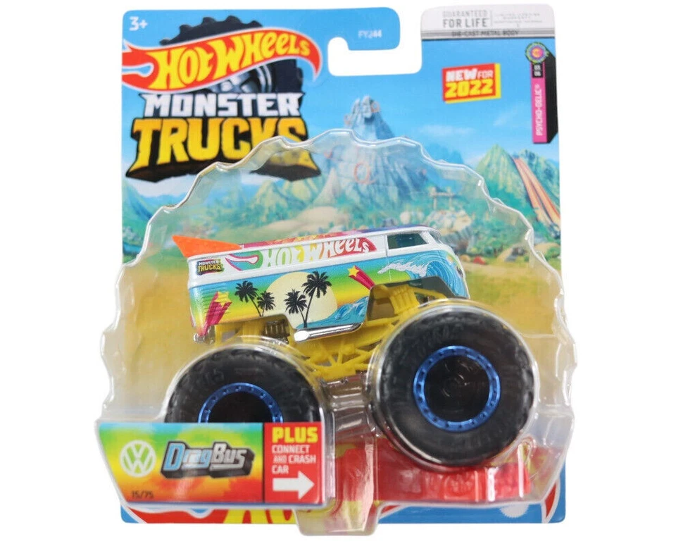Hot Wheels Monster Trucks Psycho-Delic автобус Volkswagen, подключение и авария - Изображение 1 из 1