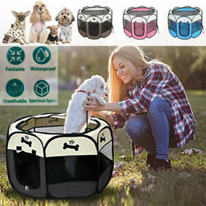 Foldable Portable Pet Playpen Pop Up Play Tent for Small Dogs, Puppies & Kittens