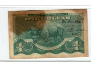 $1 "MILITARY PAYMENT CERTIFICATE" (SERIES 692) "BUFFALO NOTE" $1 MPC!!! CRISPY - Picture 1 of 2