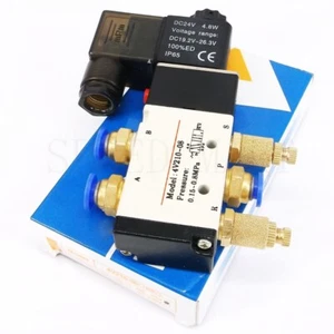 Válvula neumática solenoide 4V210-08 DC 24V 5 puertos 2 pos y silenciador conector 8 mm - Imagen 1 de 5