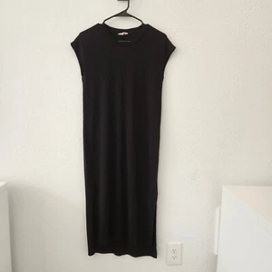 Vestido Madewell Mujer Gorra Pequeña Manga Cuello Redondo Negro Midi - Imagen 1 de 5