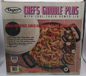 VTG Dazey 1994 Rare Chef's Griddle Plus With Cool Touch Domed Lid Model 20421 - Picture 1 of 11