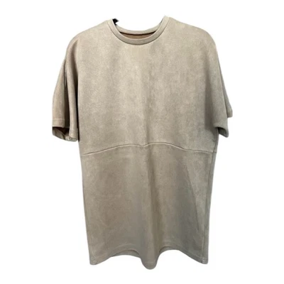 Killion Oversized Tee - Tan Faux Suede - M - Image 1 of 4