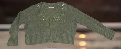 Suéter Corto Exhilaration Salvia Mujer XL Crochet Verde Lentejuelas Negocios Informal Foto 1 de 4