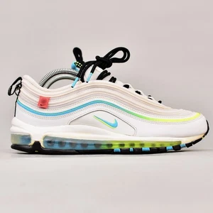 NIKE AIR MAX 97 WORLDWIDE PACK MEN'S 9 WHITE BLUE FURY BLACK VOLT CZ5607-100 - Picture 1 of 11