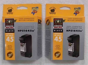 2 - RhinoTek HP51645a HP 45 Schwarz Tintenpatronen * NEU VERSIEGELT * KOSTENLOSER VERSAND - Bild 1 von 2