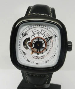 Reloj para hombre industrial automático mecánico caja negra esfera blanca latido del corazón 43 mm - Imagen 1 de 12