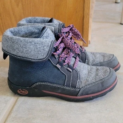 Chaco Barbary Blue Steel Gray Chukka Fold Over Bootie Womens Size 6 - Image 1 of 4