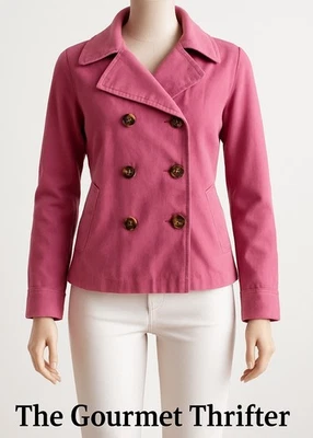 Chaqueta Chaquetón Isaac Mizrahi Vintage Para Mujer XL Rosa Retro Doble Pecho Y2K Foto 1 de 4