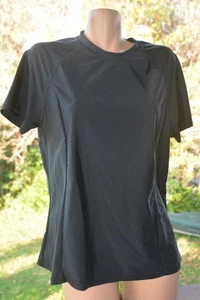NEW RASHIE Anko Swim Rashie Black S/S SURF WEAR Womens Size 18 RASH VEST - Foto 1 di 1