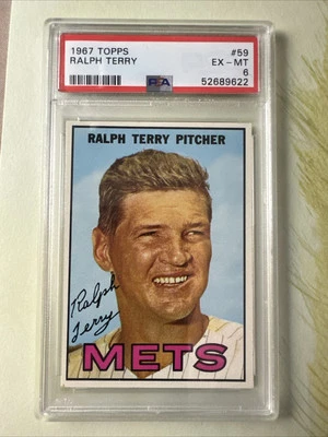 1967 Topps Baseball Card #59 Ralph Terry PSA 6 EX-MT - Image 1 of 2