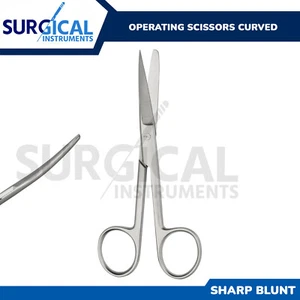 4.5" Operating Scissors Sharp / Blunt Curved X2 Surgical Instrument German Grade - Picture 1 of 3