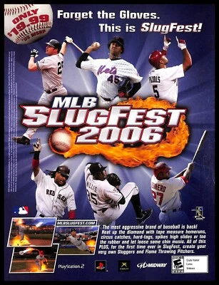 2006 MLB Slugfest 2006 Video Game PRINT AD Sports Baseball Promo PS2 - Image 1 of 2