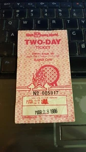 TICKET STUB 1986 Walt Disney Break Epcot Center Two Day Pass - Bild 1 von 2