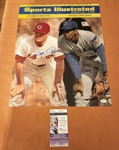 PETE ROSE & ERNIE BANKS Dual Autographed Signed 9/8/1969 SI 16x20 Photo JSA - Picture 1 of 4