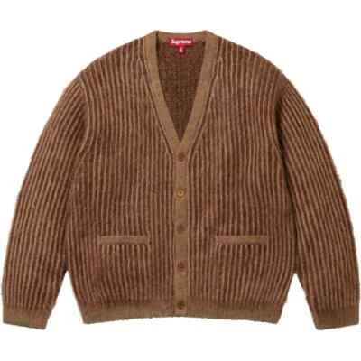 Supreme 2-Tone Mohair Cardigan Light Brown - Image 1 of 2