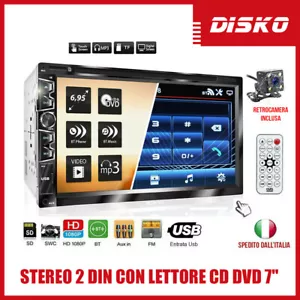 STEREO AUTO RADIO 2 DIN CON LETTORE CD DVD 7" POLLICI USB BLUETOOTH MP3 MP5 HD - Foto 1 di 5