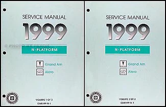 1999 Grand Am Alero Shop Manual Set 99 Pontiac Oldsmobile Olds Repair Service - Image 1 of 2