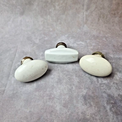 Poignée de porte ancienne en porcelaine – 3 modèles au choix - Photo 1/4