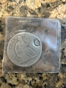 1875 UNITED STATES US Silber SEATED LIBERTY Half Dollar Münze mit ADLER - Bild 1 von 4