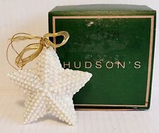 Vintage J.L Hudsons Pearl Star Christmas Ornament Original Box
