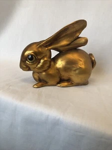 Vintage Mid Century Freeman McFarlin Gold Leaf Rabbit, Signed Anthony Mint - Picture 1 of 12
