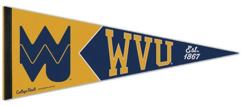 WEST VIRGINIA MOUNTAINEERS Retro-1960s NCAA Premium Felt Collectors PENNANT Cover