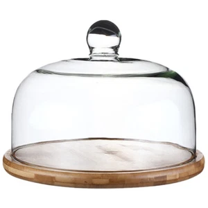 Glass Cover Dessert Tray Covered Cake Plate with Dome Food Serving Display - Picture 1 of 12