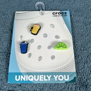 Crocs Jibbitz Happy Cheers 3 Pack beer mug beer pong slice of lime - Picture 1 of 3