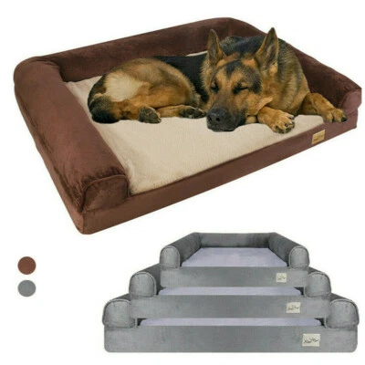 BingoPaw Waterproof Dog Bed Pet Sofa Jumbo Orthopedic Mattress 3Side Support Rim - image 1 of 4