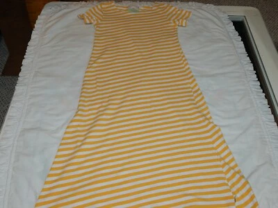 Maxi Vestido Lolly Wolly Doodle Niñas 10 Rayas Amarillas y Blancas con Logo Tortuga Foto 1 de 4