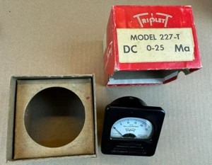 NOS NIB Vintage Triplett DC mA Meter Measures 0-25 milliamperes 227-T Gauge - Picture 1 of 15