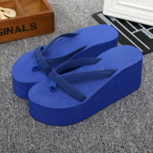 Womens Summer Flip Flops Sandals Platform Wedge High Heels Beach Slippers Shoes