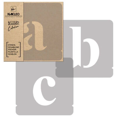 NAKLEO Buchstaben & Zahlen Schablonen / 50mm Times Kleine / Alphabet Schriftzug Vorlage