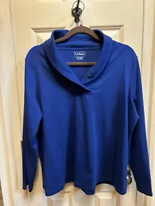 New All Cotton Shawl Neck L.L. Bean Pullover Top 1X XL Women - Picture 1 of 10