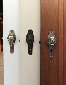 Antique Door Set ArtDeco 1930 Backplate Knob Mortise Lock Key Selling Seperately - Picture 1 of 12
