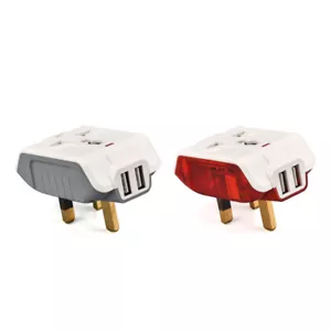 Universal UK Travel Adapter Charger with 2 USB Ports, 2100mA - Picture 1 of 7