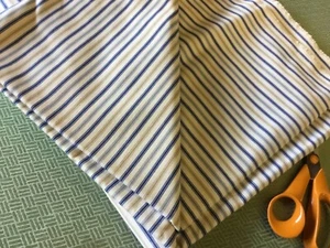 Ian Mankin fabric remnant 165 cm x137 cm Ticking blues and greys  100% cotton - Picture 1 of 2