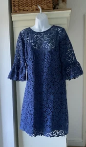 BODEN BLUE LACE DRESS WITH CAMISOLE LINED SIZE 14 NEW WITH TAGS - Picture 1 of 2