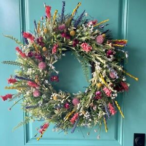 Spring and Summer Wreath Green Leaf Flower Wreath for Wall Front Door Party Chic