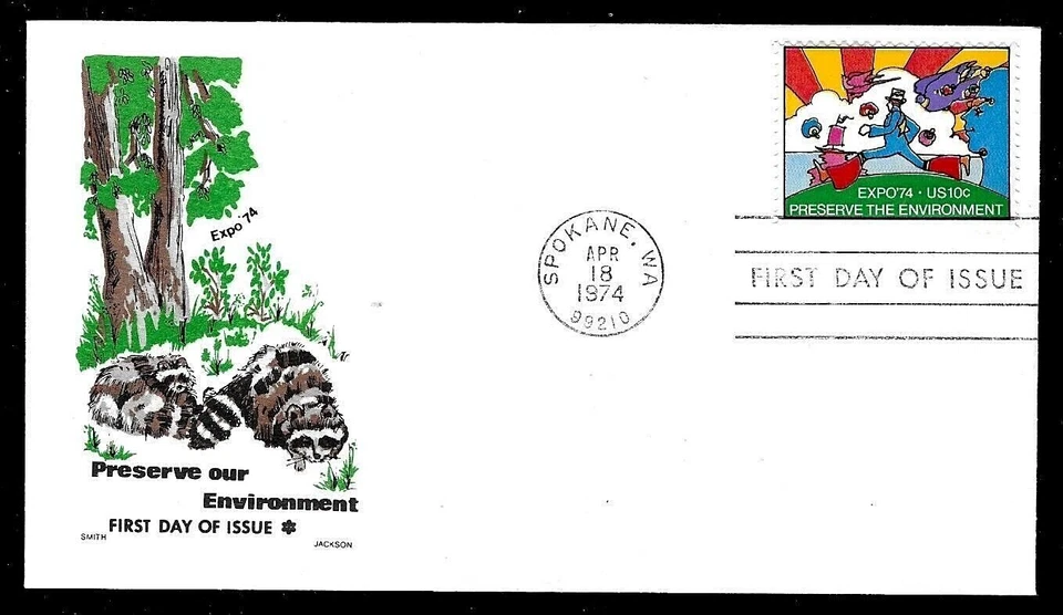 1527 10c Stamp (Peter Max) (1974) PRESERVE THE ENVIRONMENT FDC BY SMITH JACKSON - Image 1 of 1
